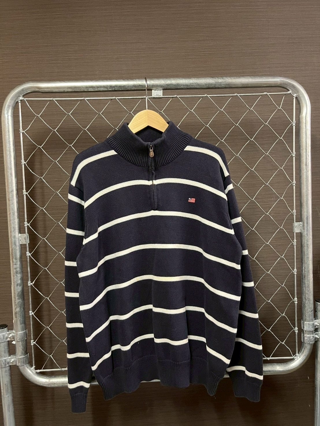 90s GOODENOUGH ハーフジップ ボーダー スウェット シャツ