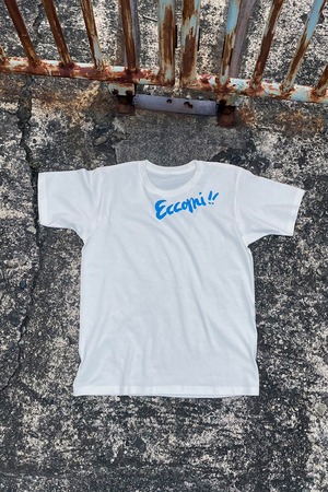 Logo Tee shirt (Off White/Azzuro printed)