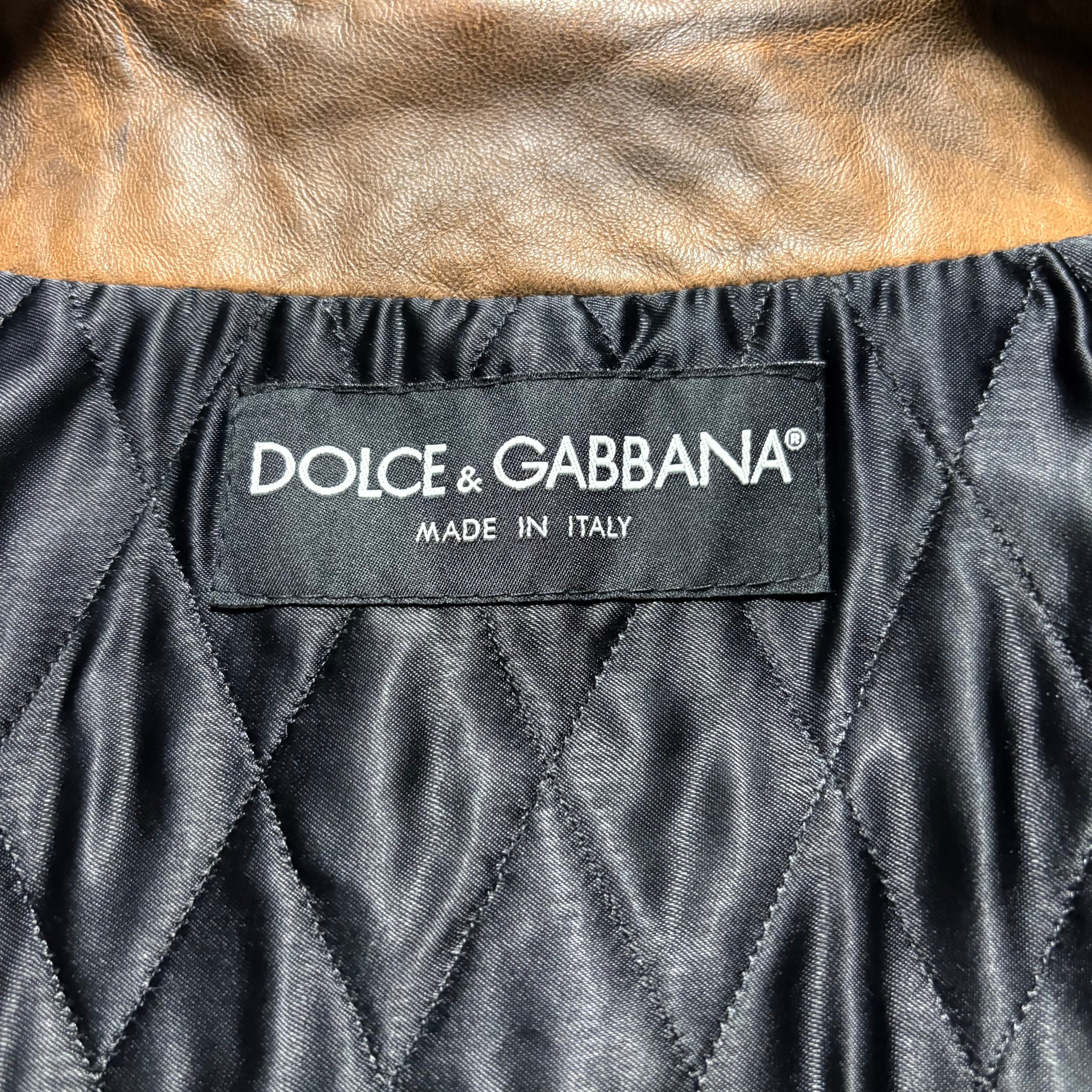 DOLCE&GABBANA leather napoleon jacket | NOIR ONLINE
