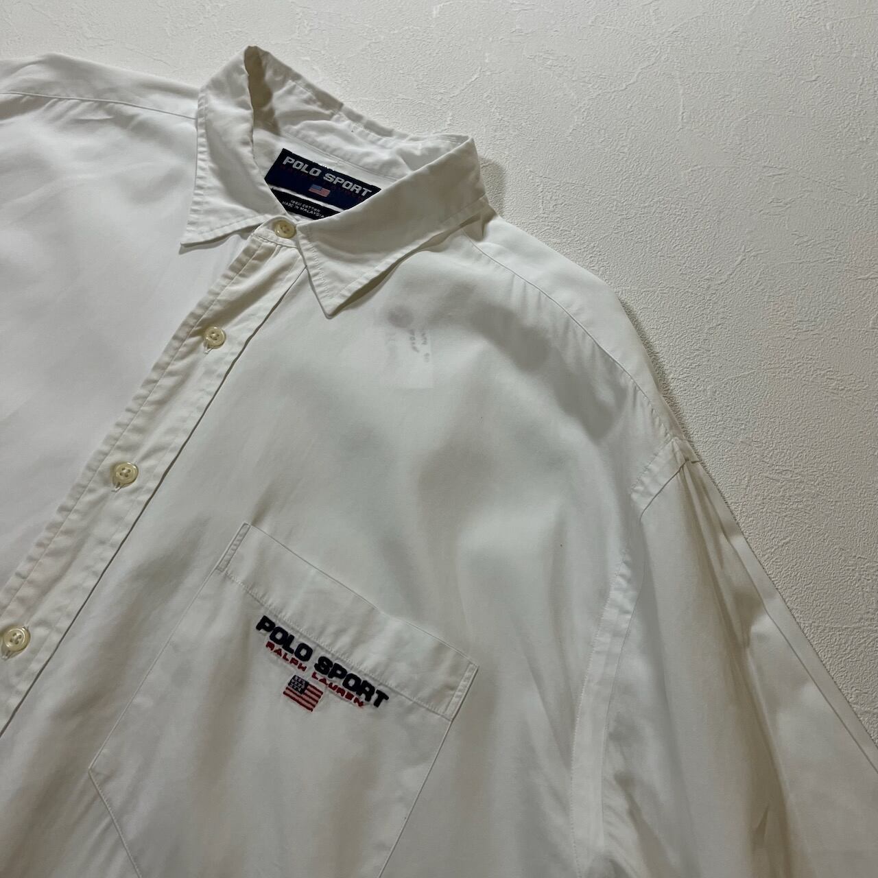 90s Ralph Lauren POLO SPORT 長袖シャツ ラルフローレン ホワイト XL