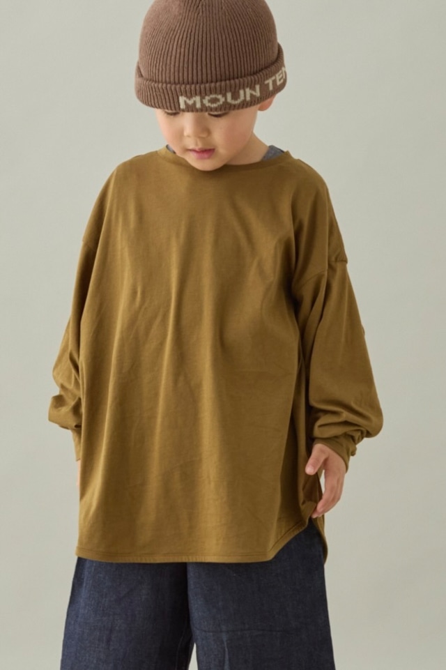 〈 MOUNTEN. 26AW 〉 premium cotton relax longsleeve / MT119-2006b / WOMEN / coyote