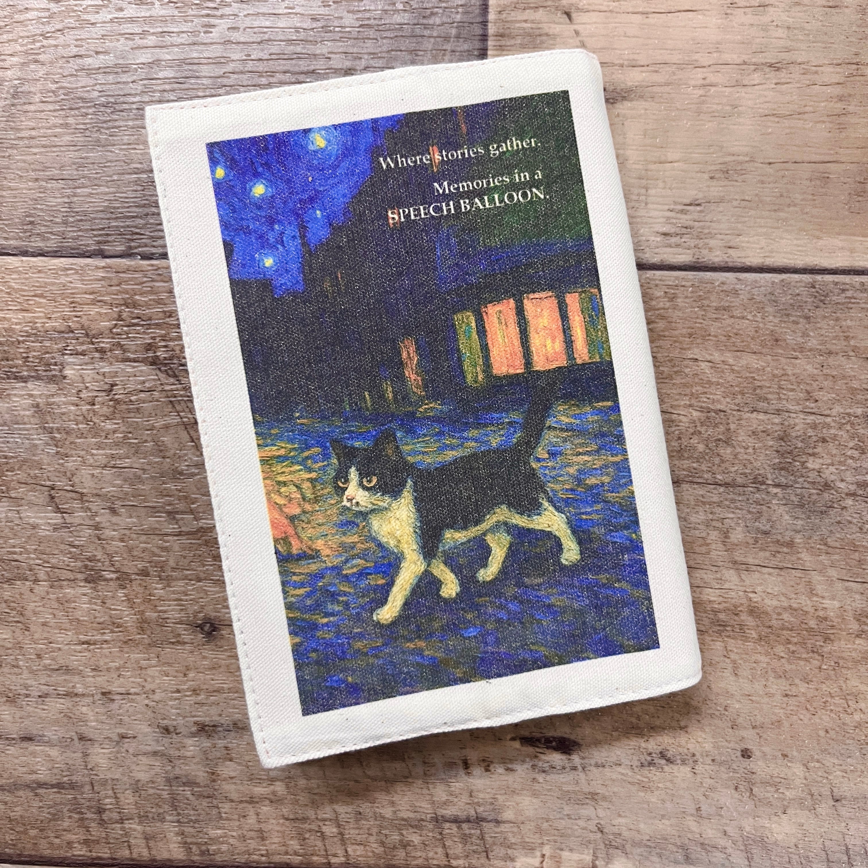 旅するドイツ語様 文庫本サイズ 和柄猫 ブックカバー 旅する猫たち｜名画ブックカバー｜選べるデザイン｜文庫サイズ