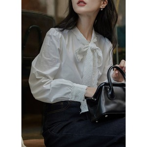 Luxury Workplace Lace Bow Shirt