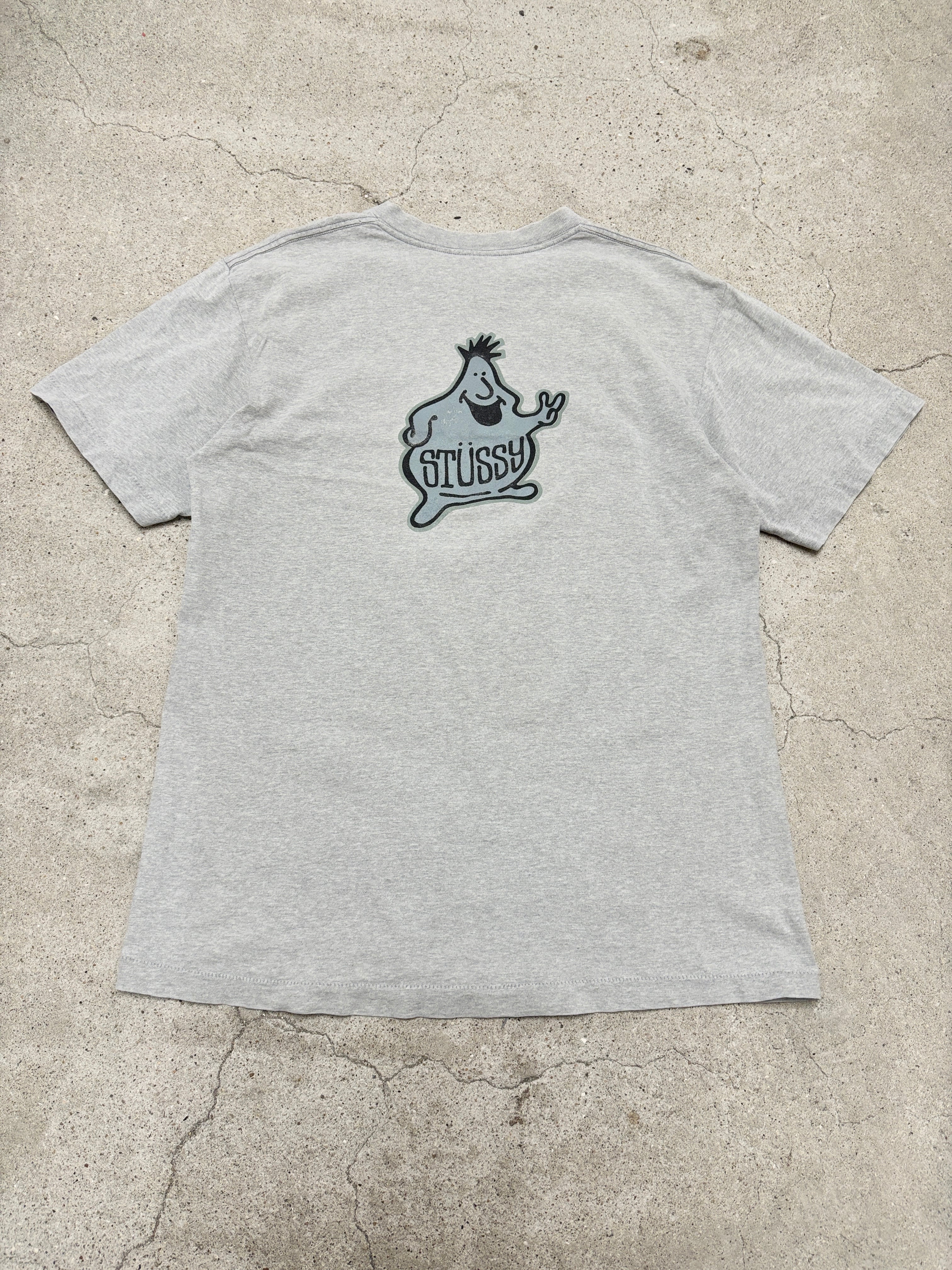 90s OLD STUSSY/Mr.Blob print Tee/USA製/黒タグ/L/ミスタ－ブロブ