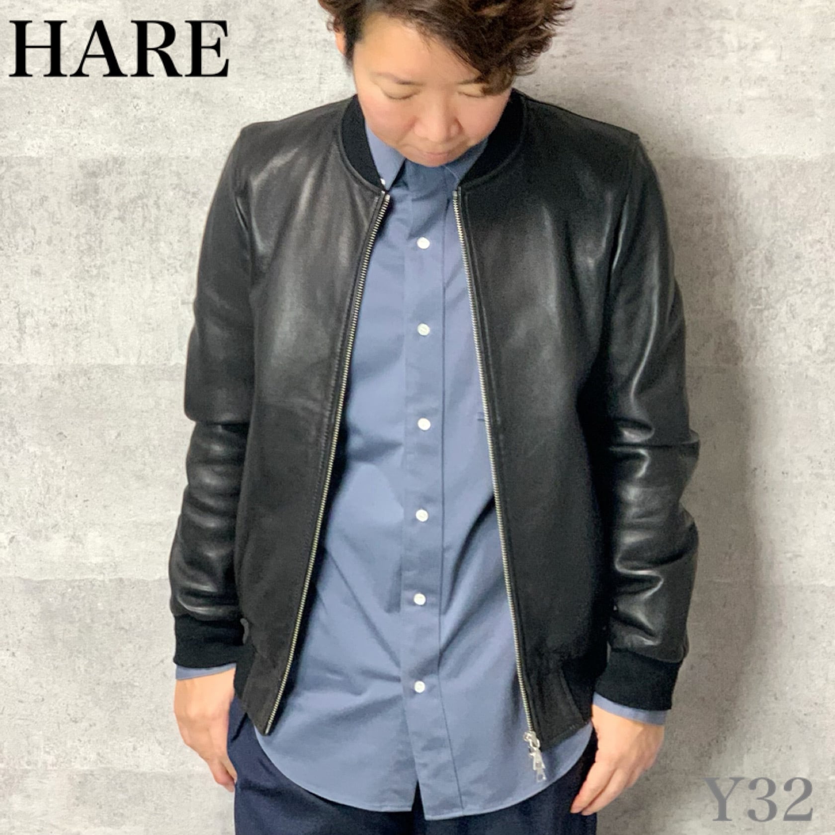 ハレ HARE レザー ジャケット シングルライダース ブルゾン 本革