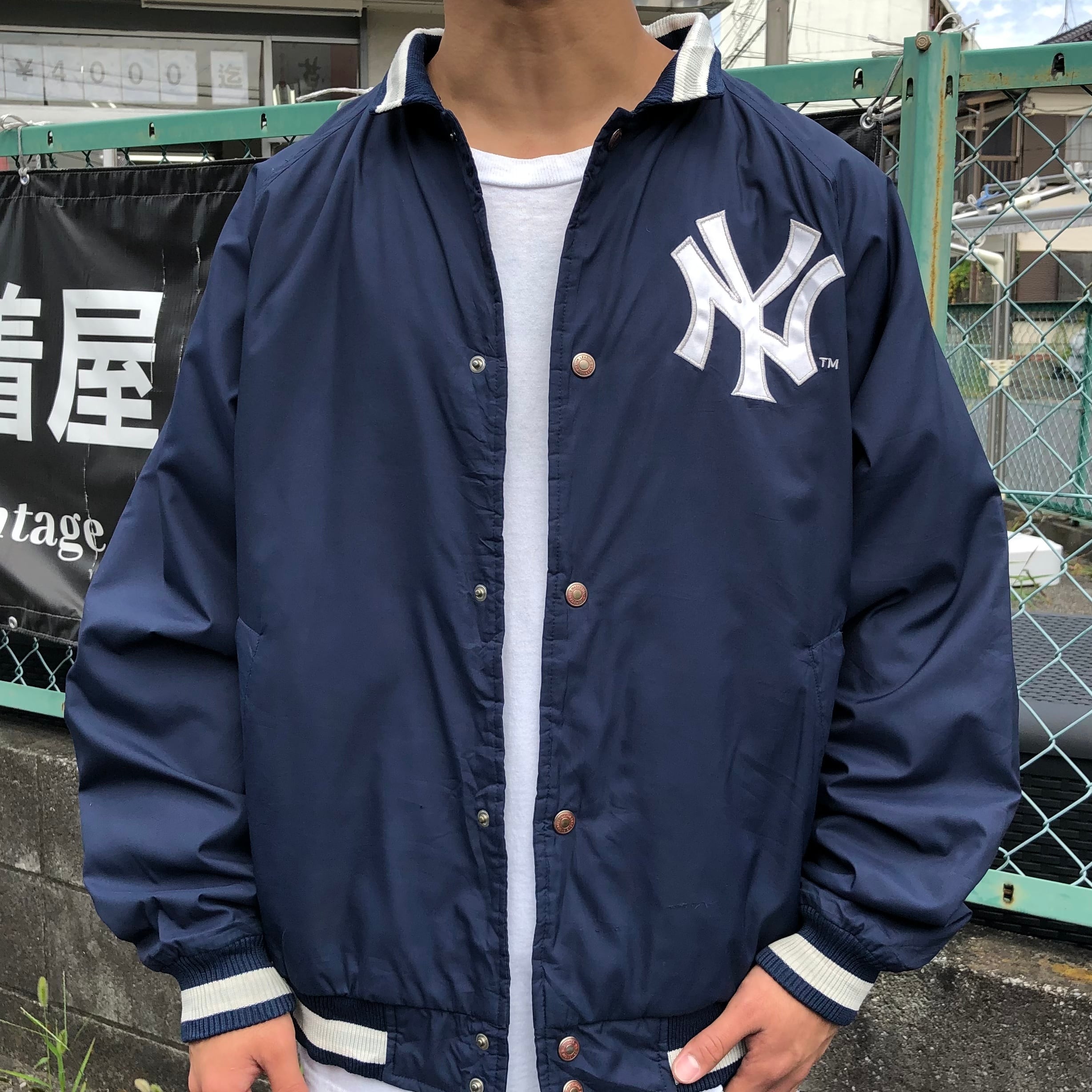 新品 Yankees L 中綿ダウン ナイロンジャケット スターター ヤンキース-