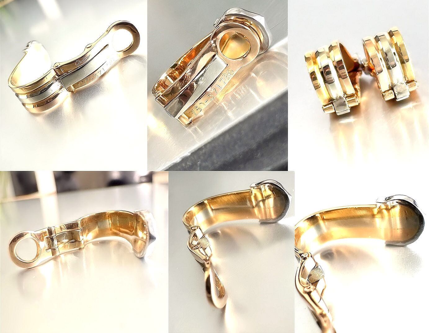 CARTIER / カルティエ 2C ダイヤモンド イヤリング 750 K18 (YG×PG×WG
