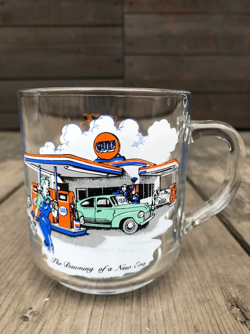 Gulf Oil Collectors Series Glass ''Dawning of a New Era''Mug/ガルフ オイル コレクションシリーズ マグカップ グラス 新時代