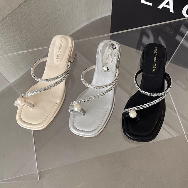 【35-40】Pearl ring sandals　B748