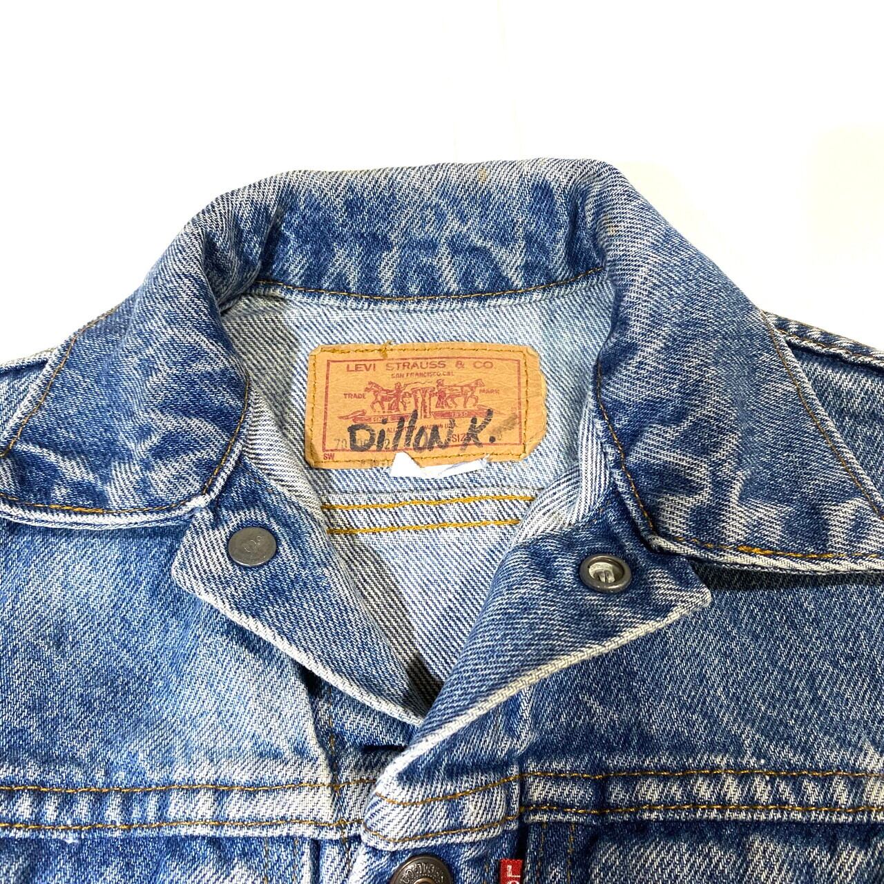 【kids】USA製 80〜90年代 リーバイス デニムジャケット キッズ 5歳位 105〜115? 古着 80S 90S Levi's ヴィンテージ  ビンテージ トラッカージャケット 子供服【デニムジャケット】 | cave 古着屋【公式】古着通販サイト