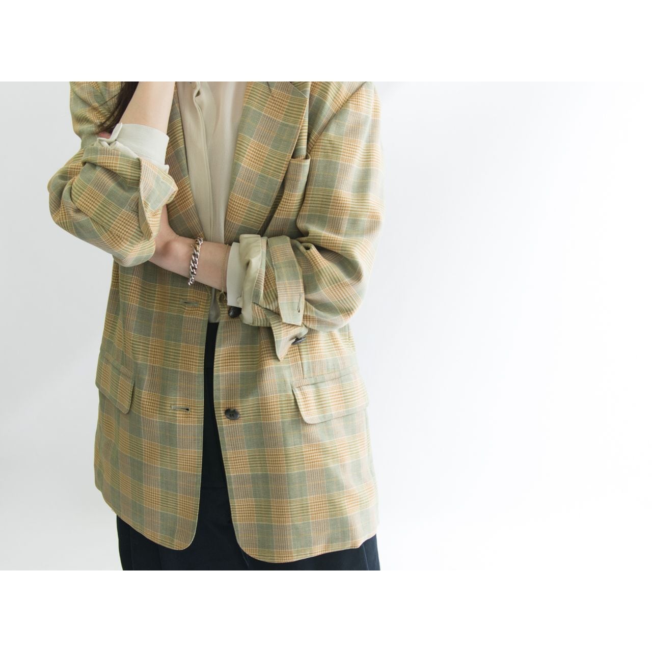 Christian Dior SPORTS】Wool-silk check pattern tailored jacket