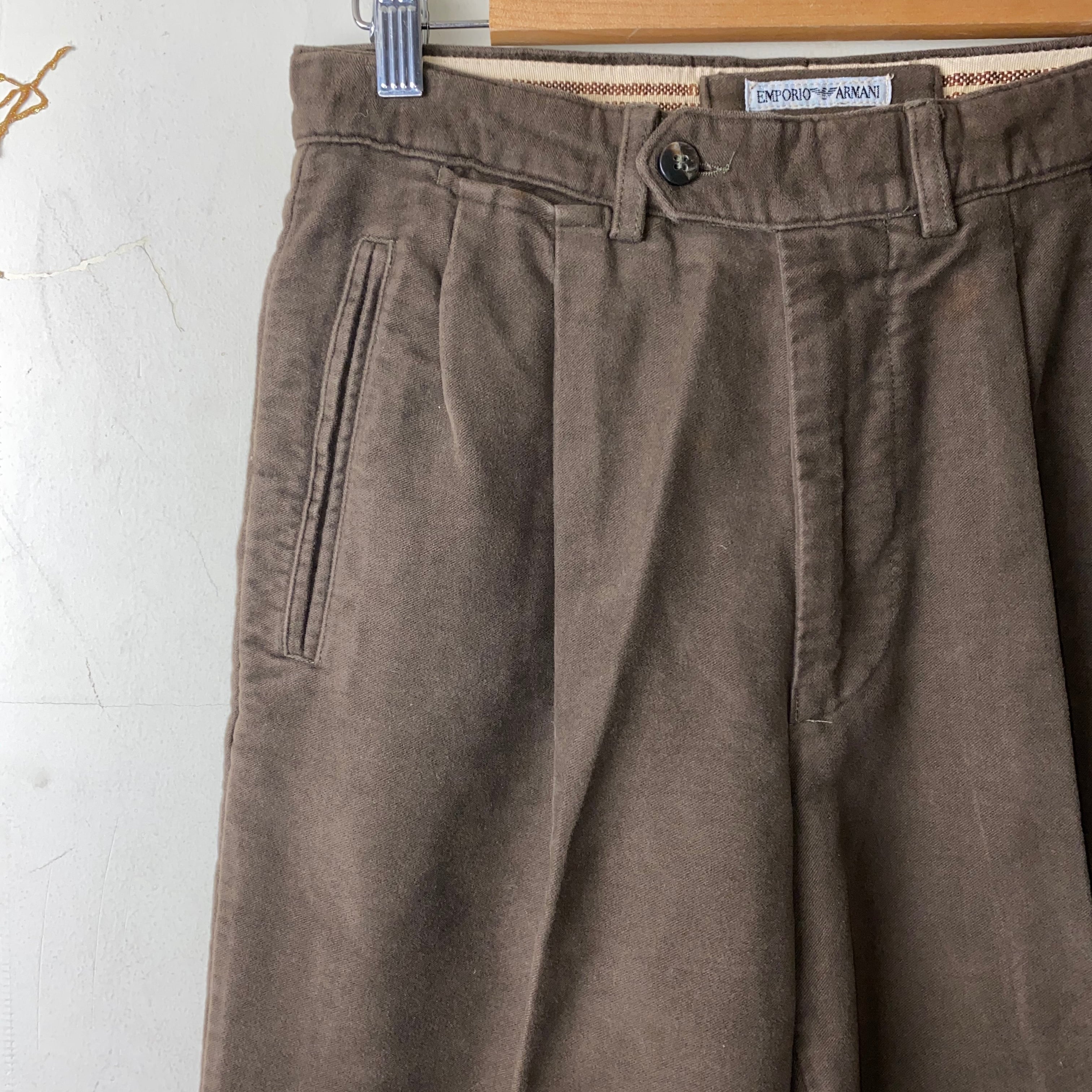 vintage EMPORIO ARMANI moleskin tucked pants | NOIR ONLINE