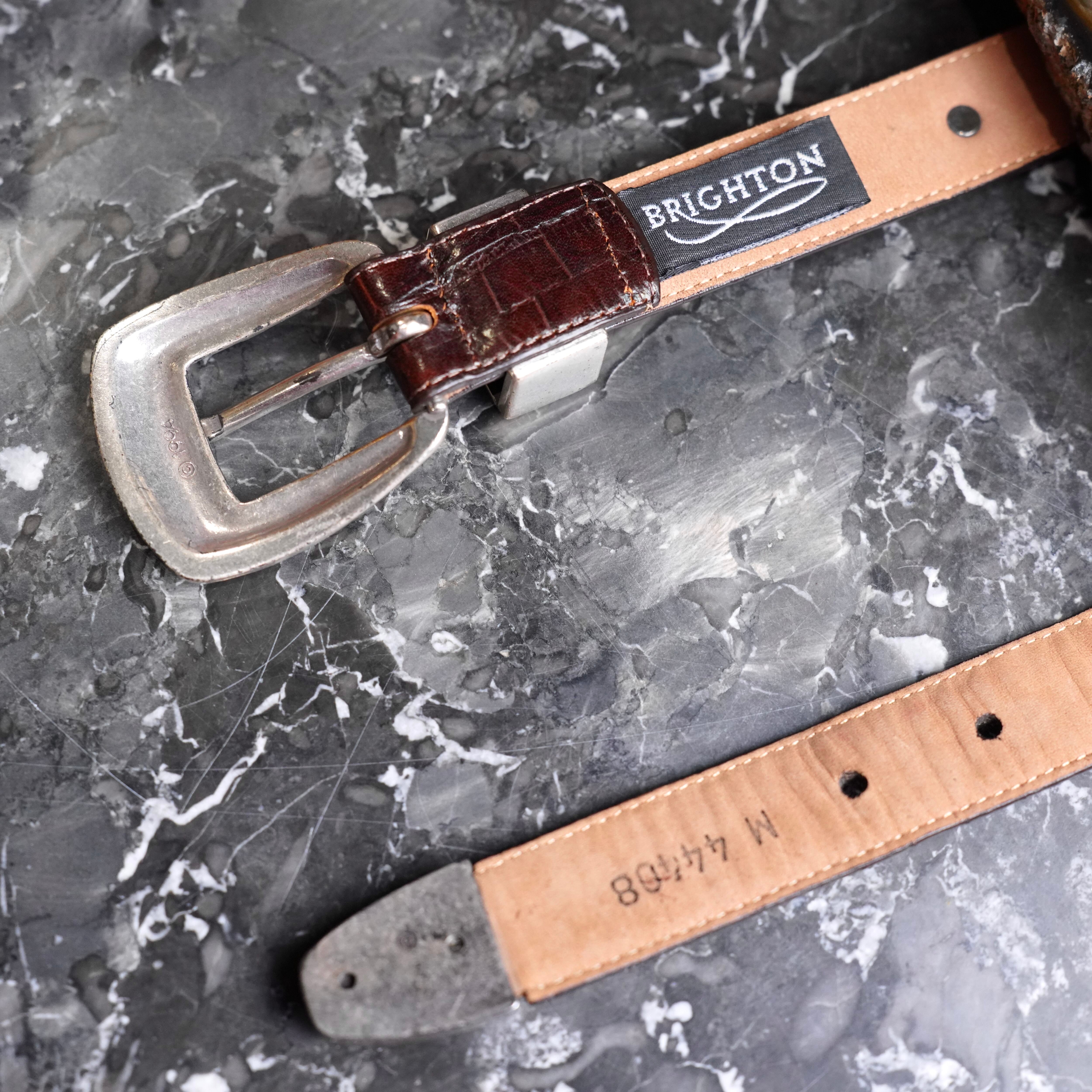BRIGHTON★　USA VINTAGE ウエスタン　レザー　ベルト USA VINTAGE BRIGHTON BUCKLE DESIGN LEATHER BELT/アメリカ古着