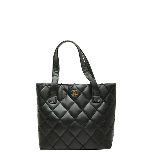 シャネル ココマーク ワイルドステッチ ハンドバッグ ブラック レザー レディース CHANEL 【中古】
