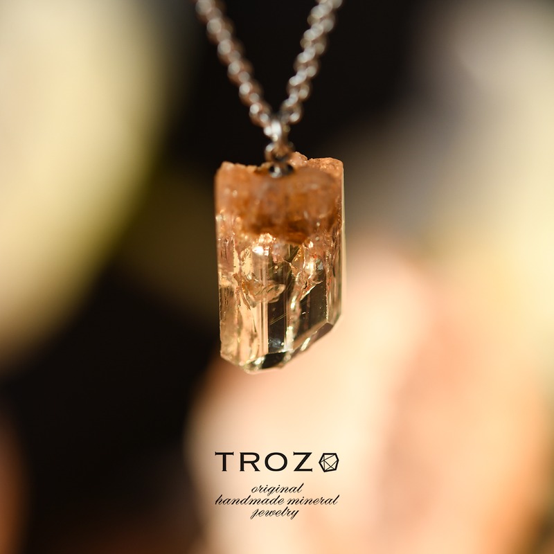 トパーズ 【059 Poppy Collection】 インペリアルトパーズ 鉱物原石 シルバー925 ネックレス 天然石 アクセサリー (No.3166)
