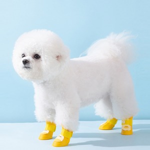 【PET】2色たまご柄マジックテープシリコンレインブーツ