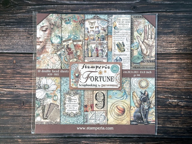 Stamperia Scrapbooking Small Pad 8インチ Double Faced - Fortune　両面デザインペーパーパッド10枚入り　SBBS105【Stamperia（スタンぺリア）】[ST-34]