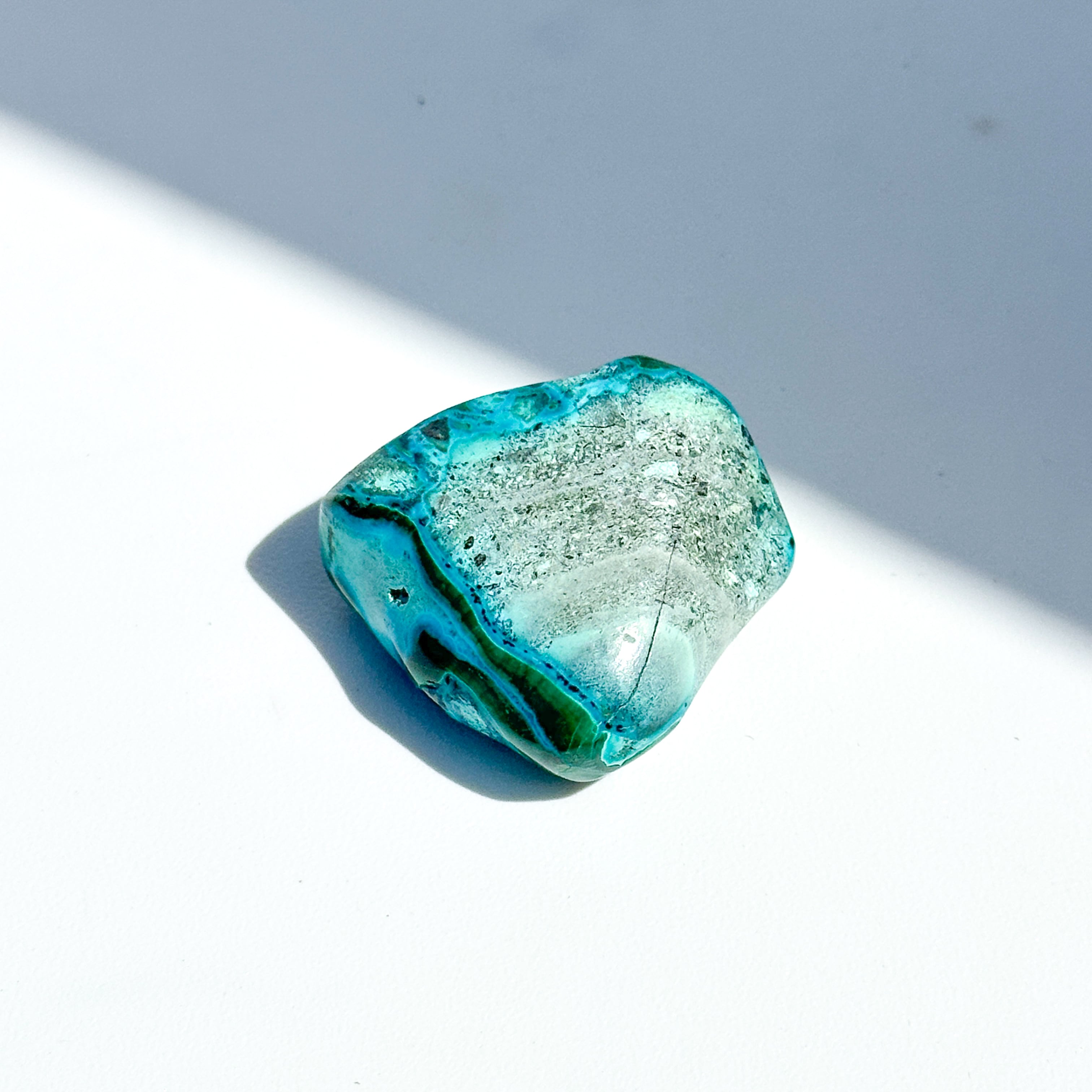 マラカイト with クリソコラ（マラコラ） タンブル43◇ Malachite with