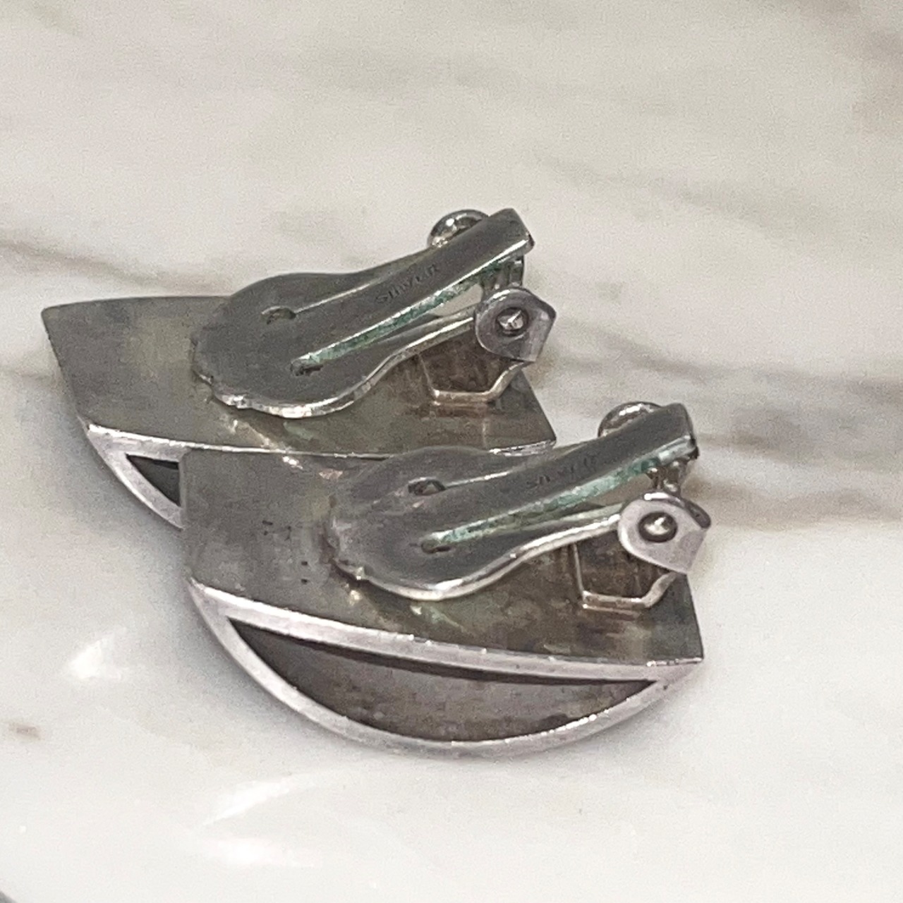 vintage heavy gauge silver earrings