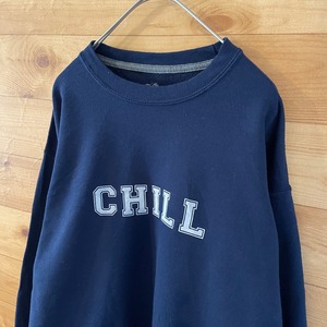 【FRUIT OF THE LOOM】プリント チル CHILL ロゴ スウェット トレーナー Mサイズ アメリカ古着