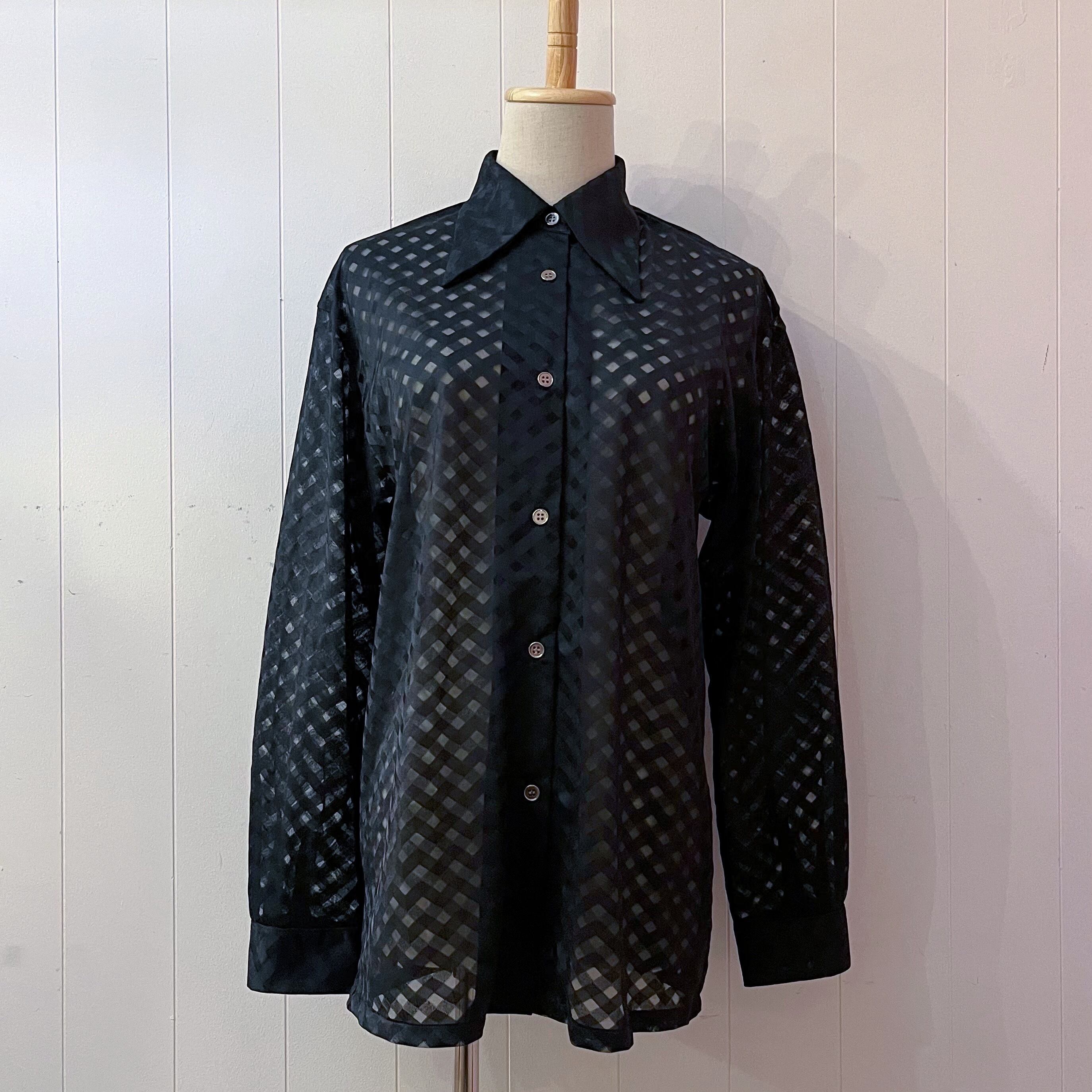 black sheer check shirt
