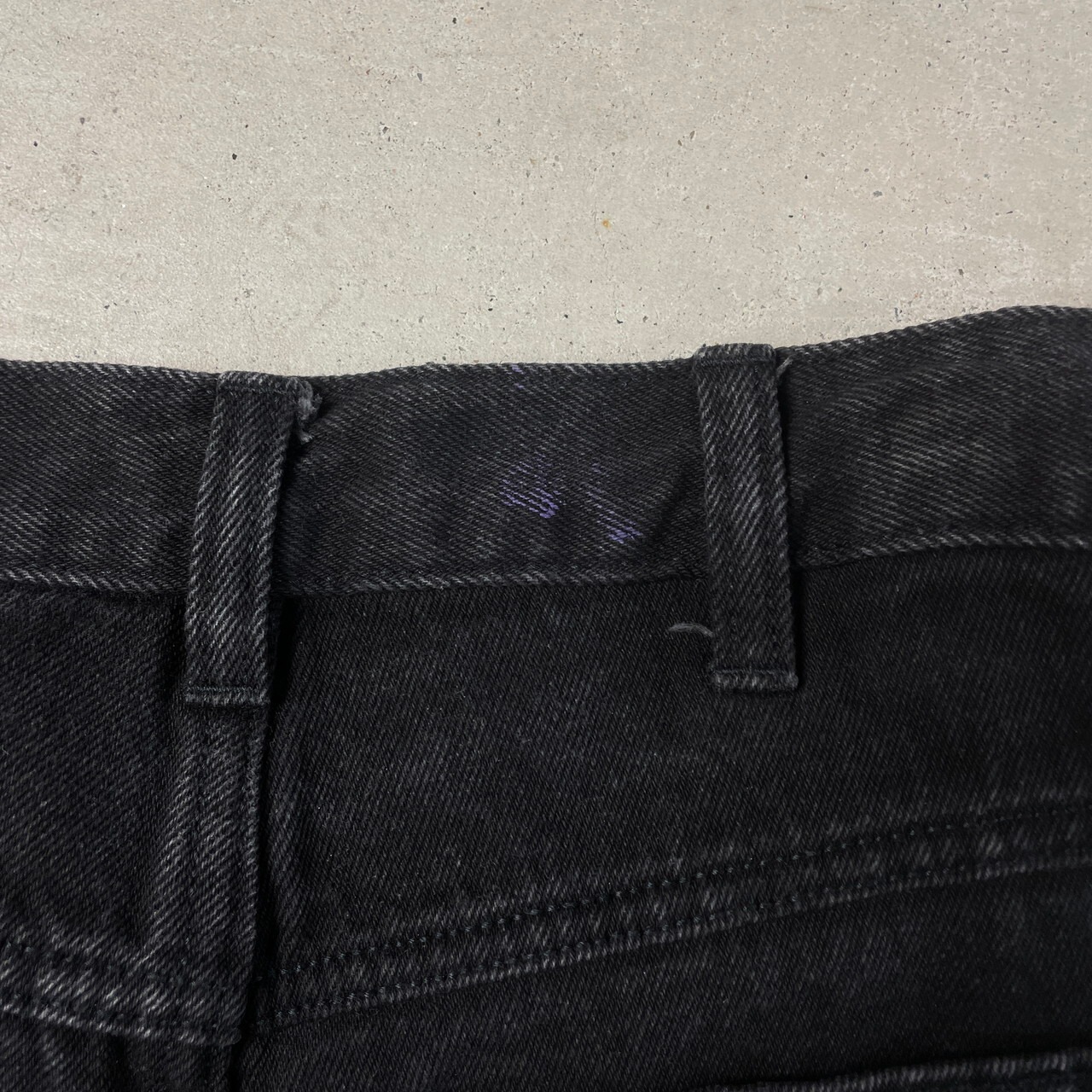 ペイントカスタムデニムパンツ ブラックデニムパンツ リメイクデニム 