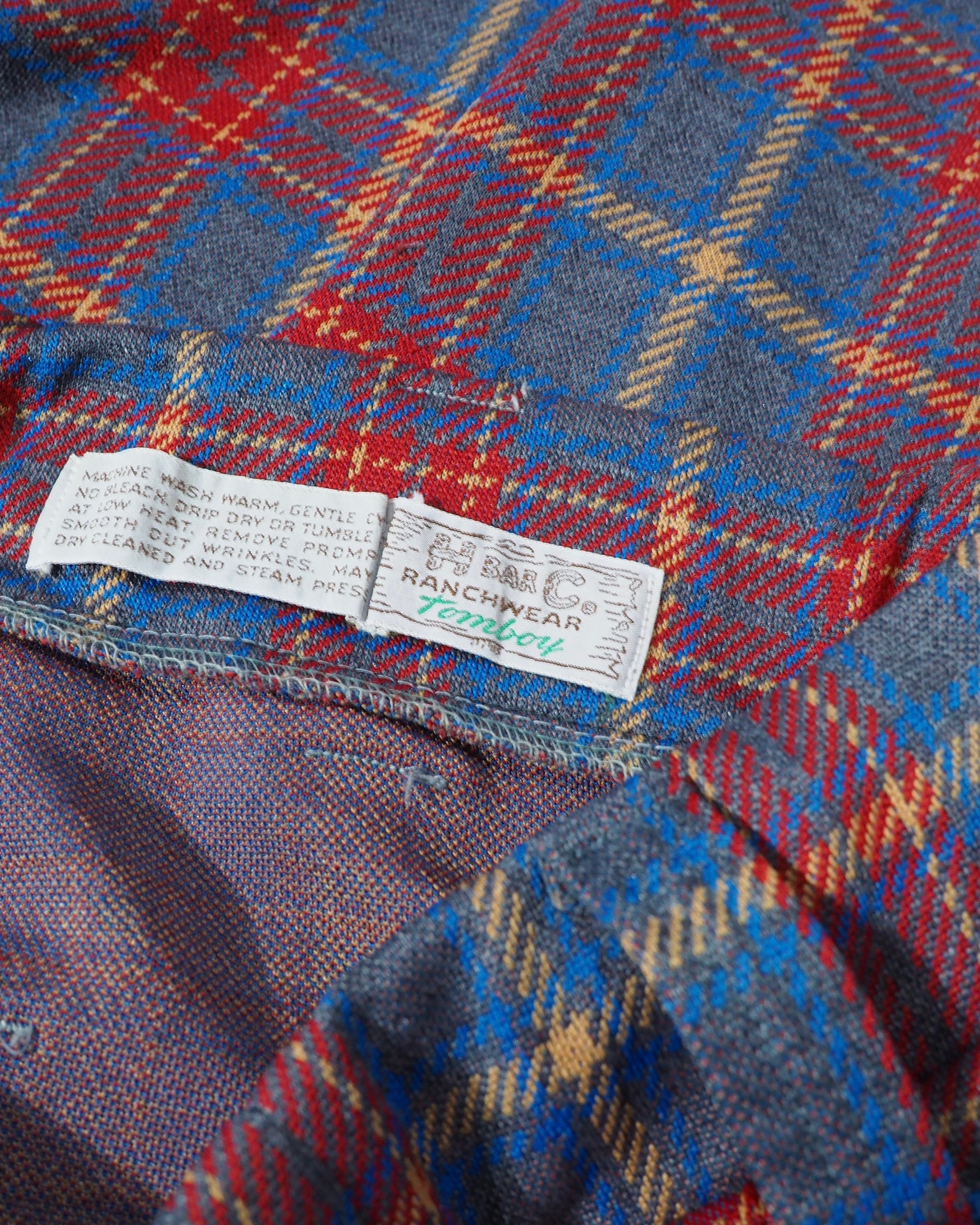 1970s ” H BAR C ” Beautiful Tartan check pattern vintage Flare pants