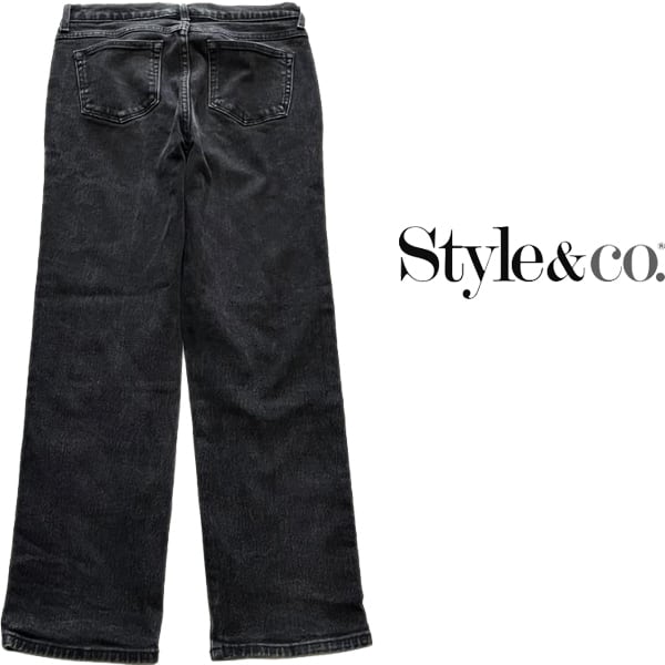 1点物◇Style & Coブラックジーンズ黒デニムパンツ古着LレディースXL