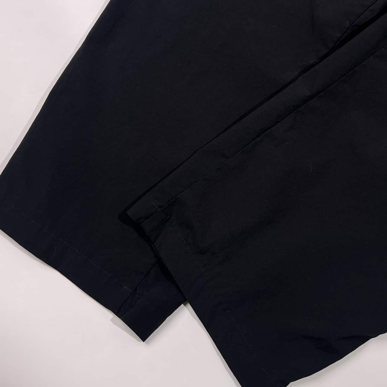 BEAMS ビームス 2タック ワイド クロップド丈 スラックス パンツ M/ブラック メンズ