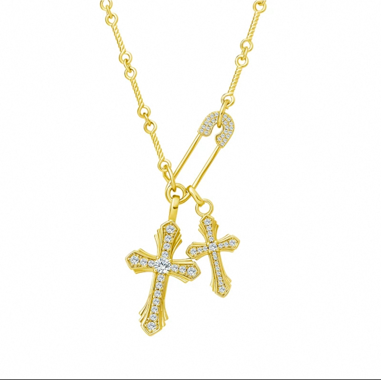 【grt12】Dual Cross Necklace
