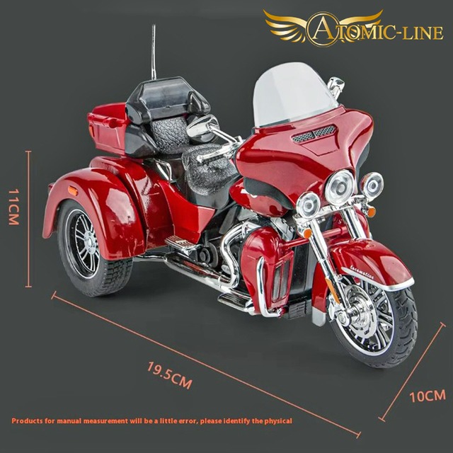 ハーレーダビッドソン CVO トライグライド 1/9 ミニカー 全3色 ライト点灯 合金モデル 模型 ジオラマ　