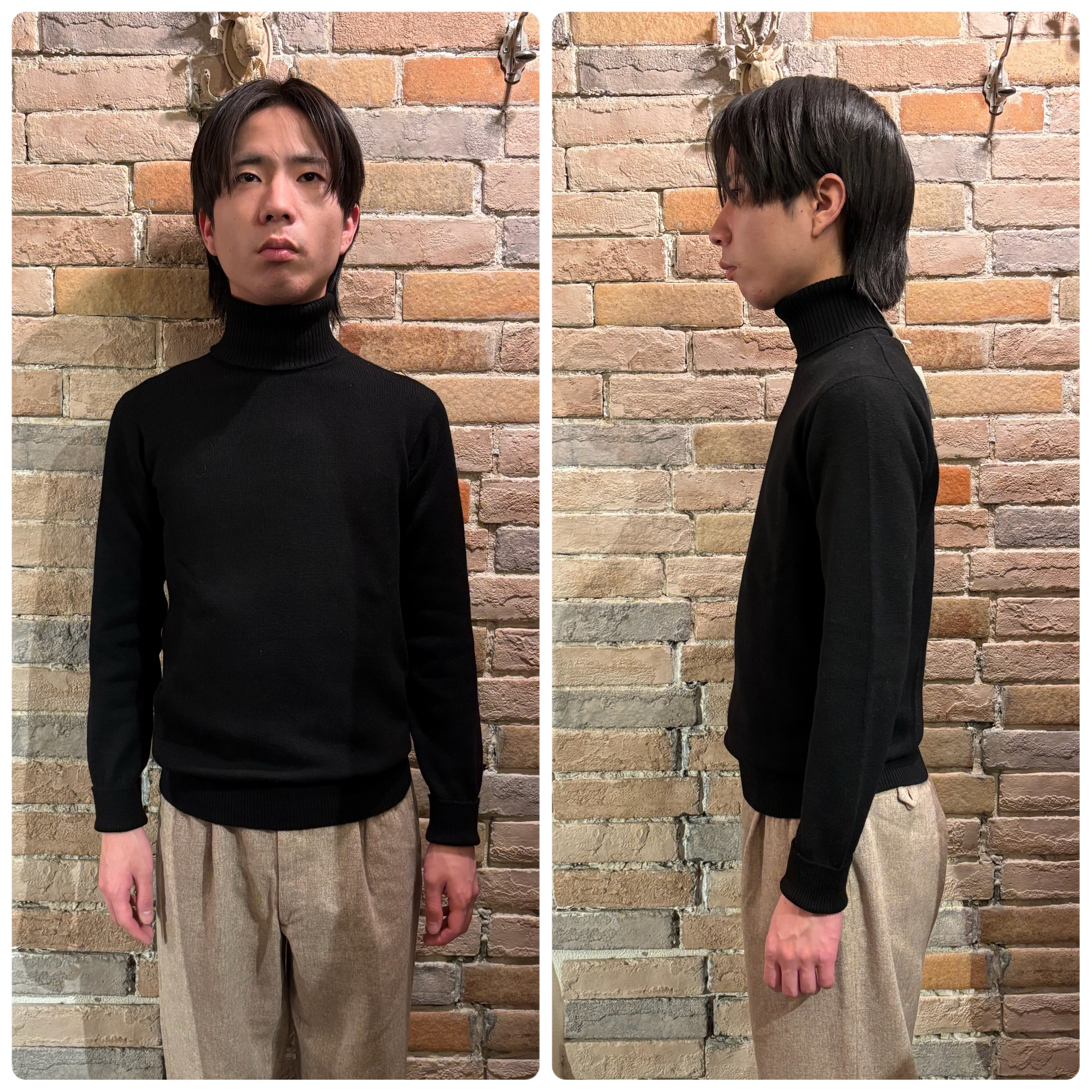 Ballantyne デッドストック black スコットランド製 タートルネック