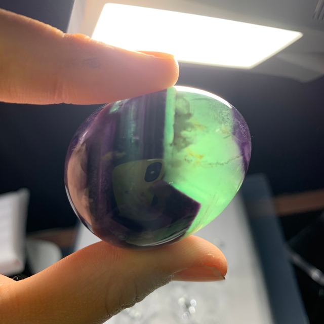 39 たまご　プチエンジェルフェザー☆グリーングラデーションフローライト