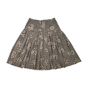 イタリア製 Emanuel Ungaro エマニュエル ウンガロ 花柄&水玉 ドット フレア プリーツ スカート 10 /ビンテージ