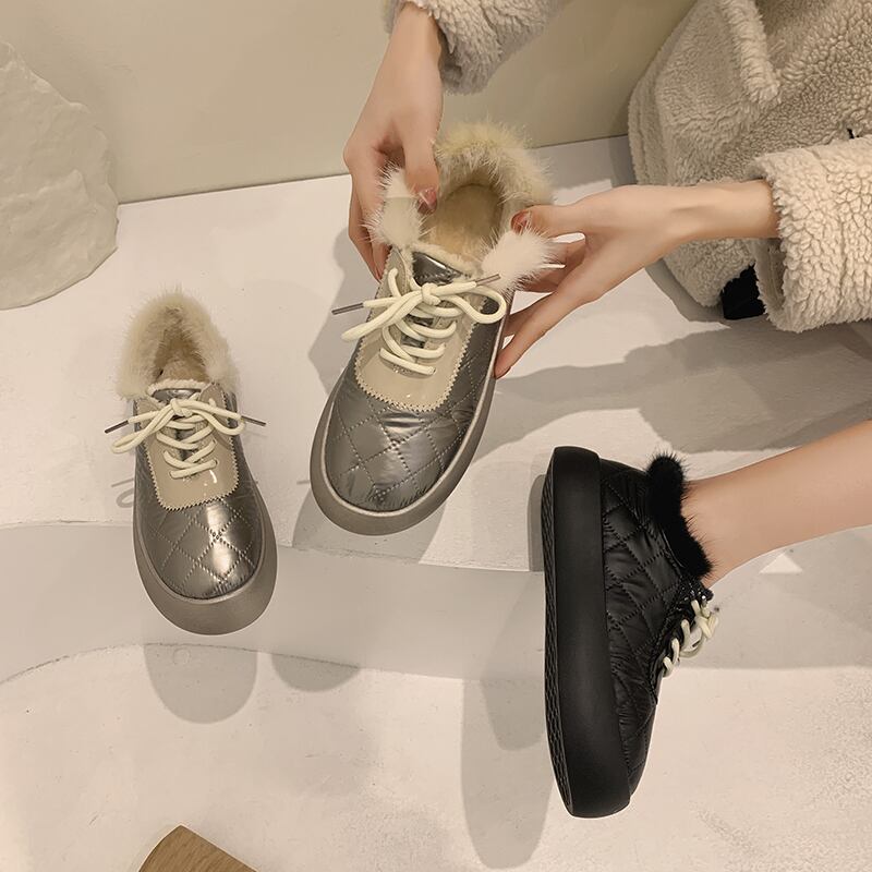 ブーツレディースウィンターカジュアルスタイル 靴 シューズ コットン 冬物 フェイクシューズ12190413734