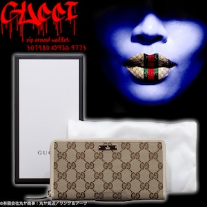 グッチ:GGキャンバスラウンドファスナー式長財布/307980KY9IG9773/GUCCI Original GG canvas zip around wallet