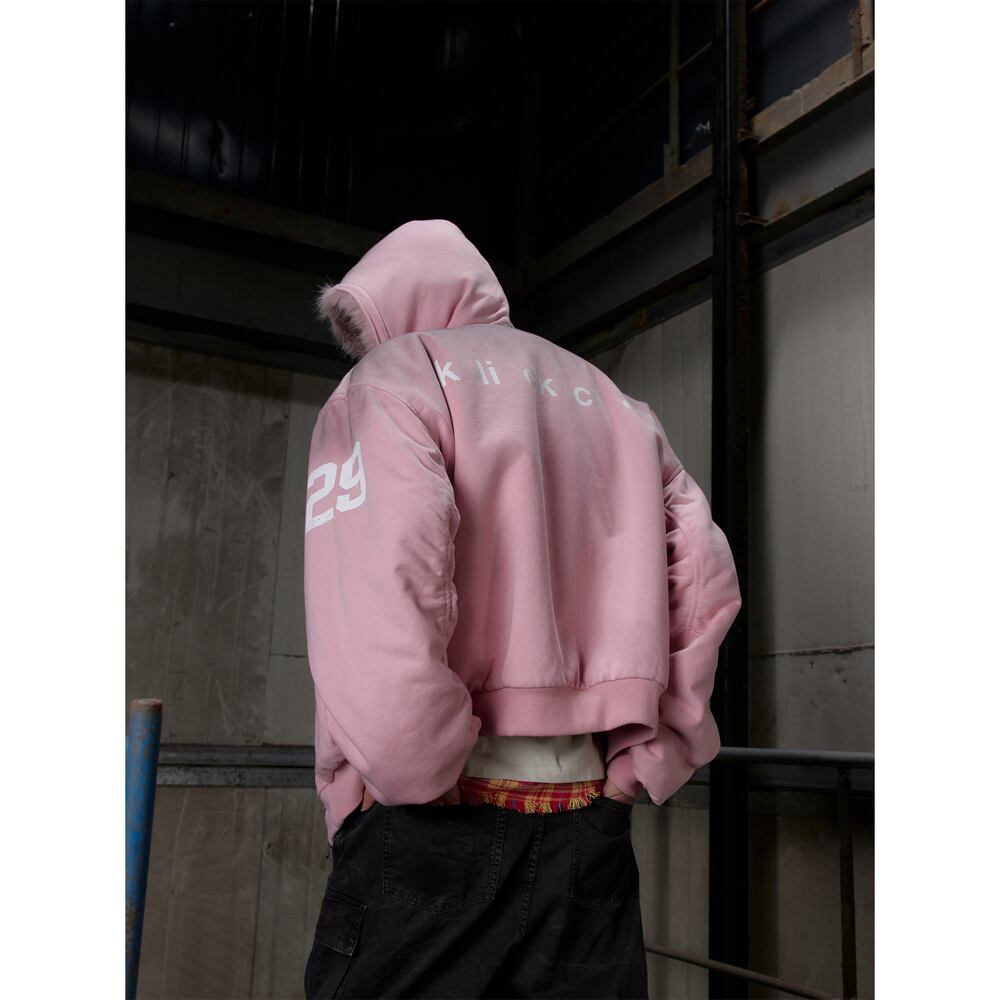 暖かさUP】ストリートKLICK CLAK刺繍ファー中綿ジャケット T1995 | wshot