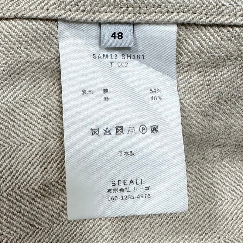 21SS】 SEEALL シーオール white cottonlinen coverall ホワイト 21SS】 SEEALL シーオール white cottonlinen coverall ホワイト