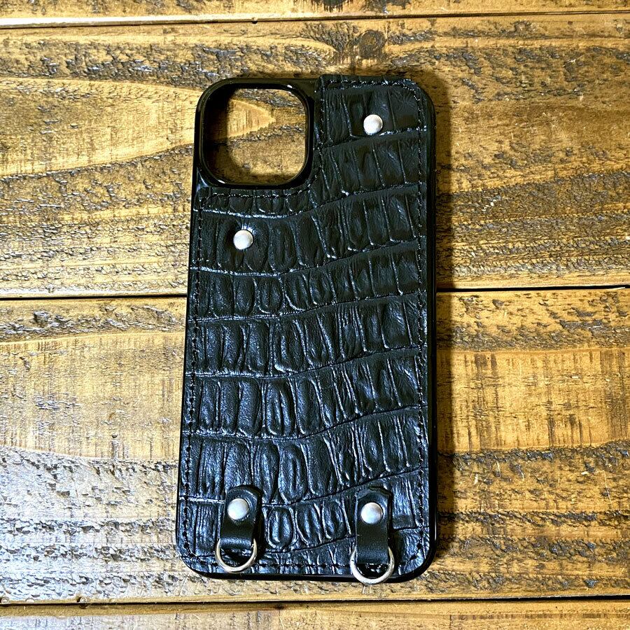 2色 クロコ 型押し革 iPhone 17 16 15 14 13 12 pro max 11 X 8 7 6 6s