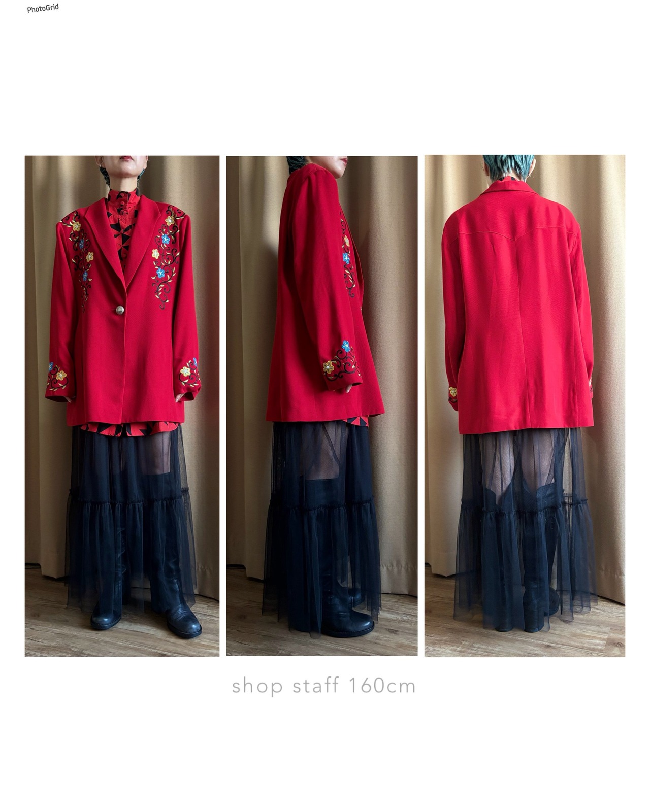 STUDIO WEST floral embroidery jacket-4489-1