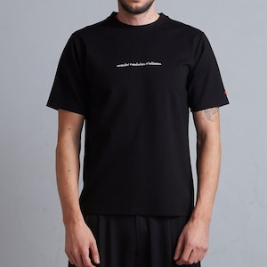 Embroidery Message Crew Neck T-shirts　Black