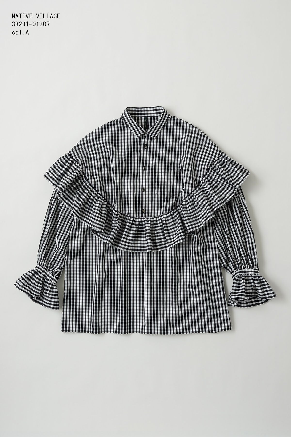 NATIVE VILLAGE 33231-01207 フリルブラウス Frill blouse