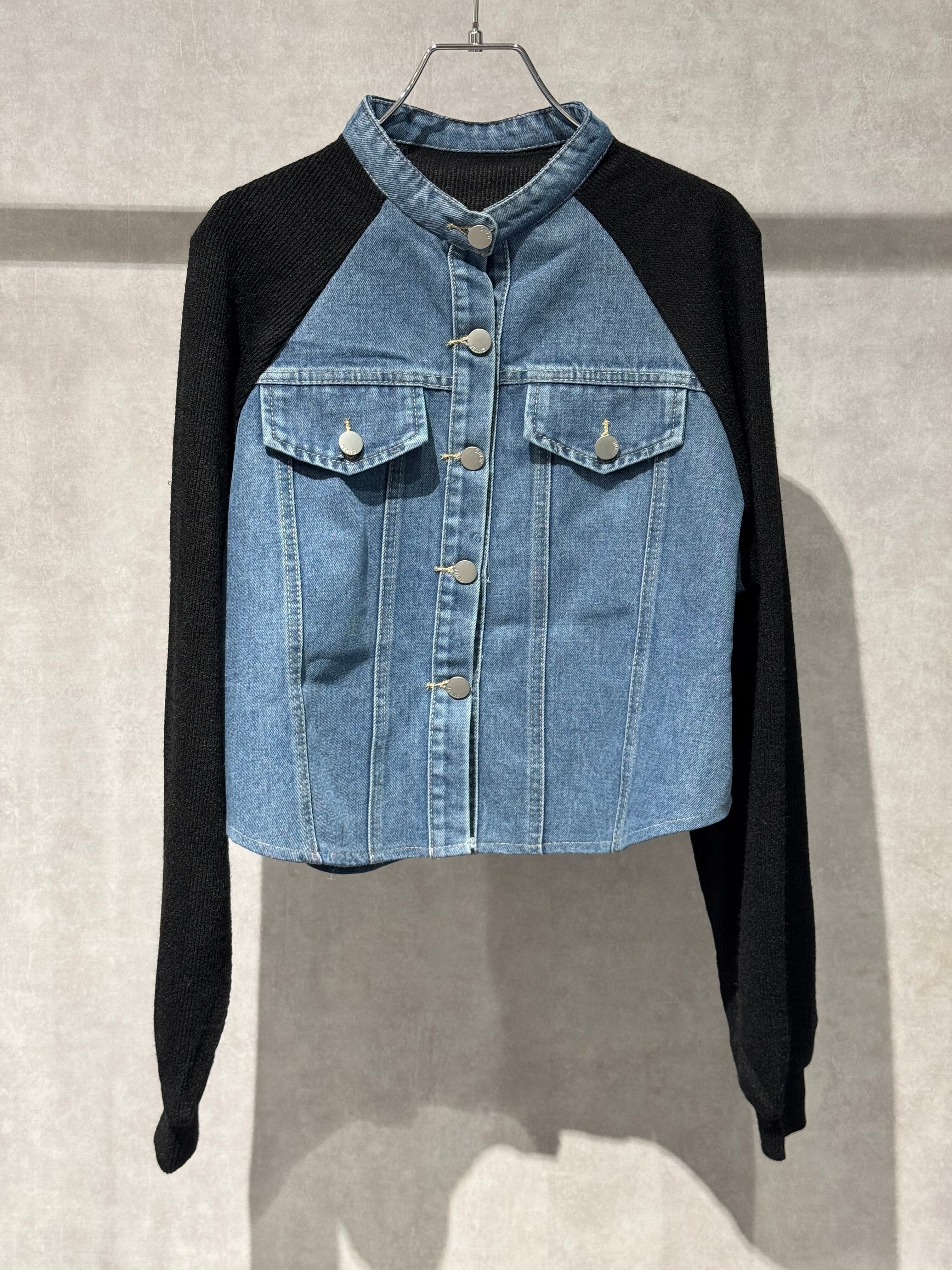 raglan knit docking compact light jacket