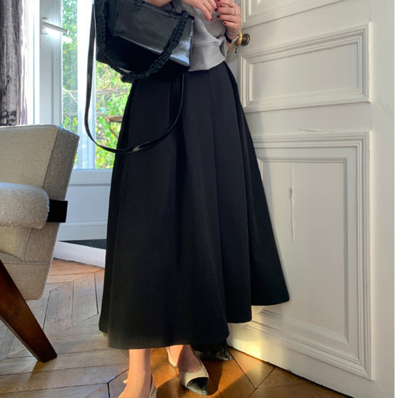 Flare Midi A-Line Skirt L00535