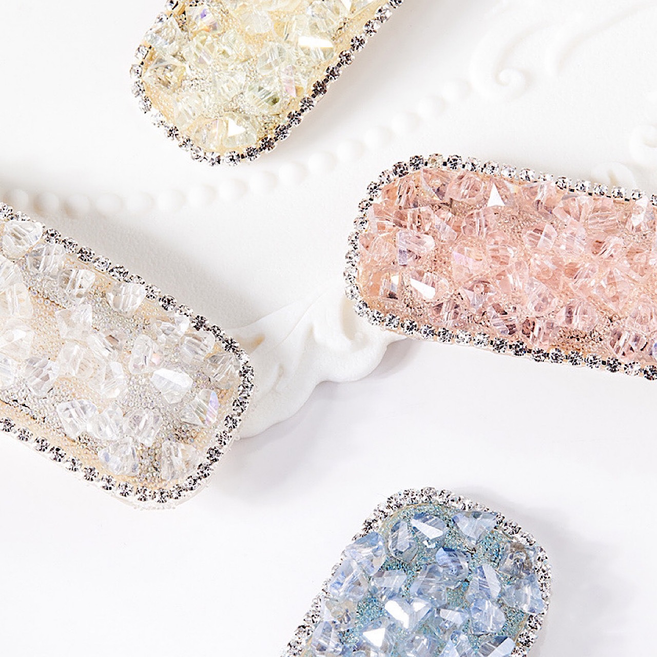 ヘアクリップ おしゃれ 気質 水晶 レディース ファッション シンプル 単色 バレッタ - 5