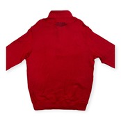 SINA COVA シナコバ ワッペン付き 畦編み ボタンモック スウェット トレーナー サイズ LL /レッド/メンズ/マリン/ハーフボタン