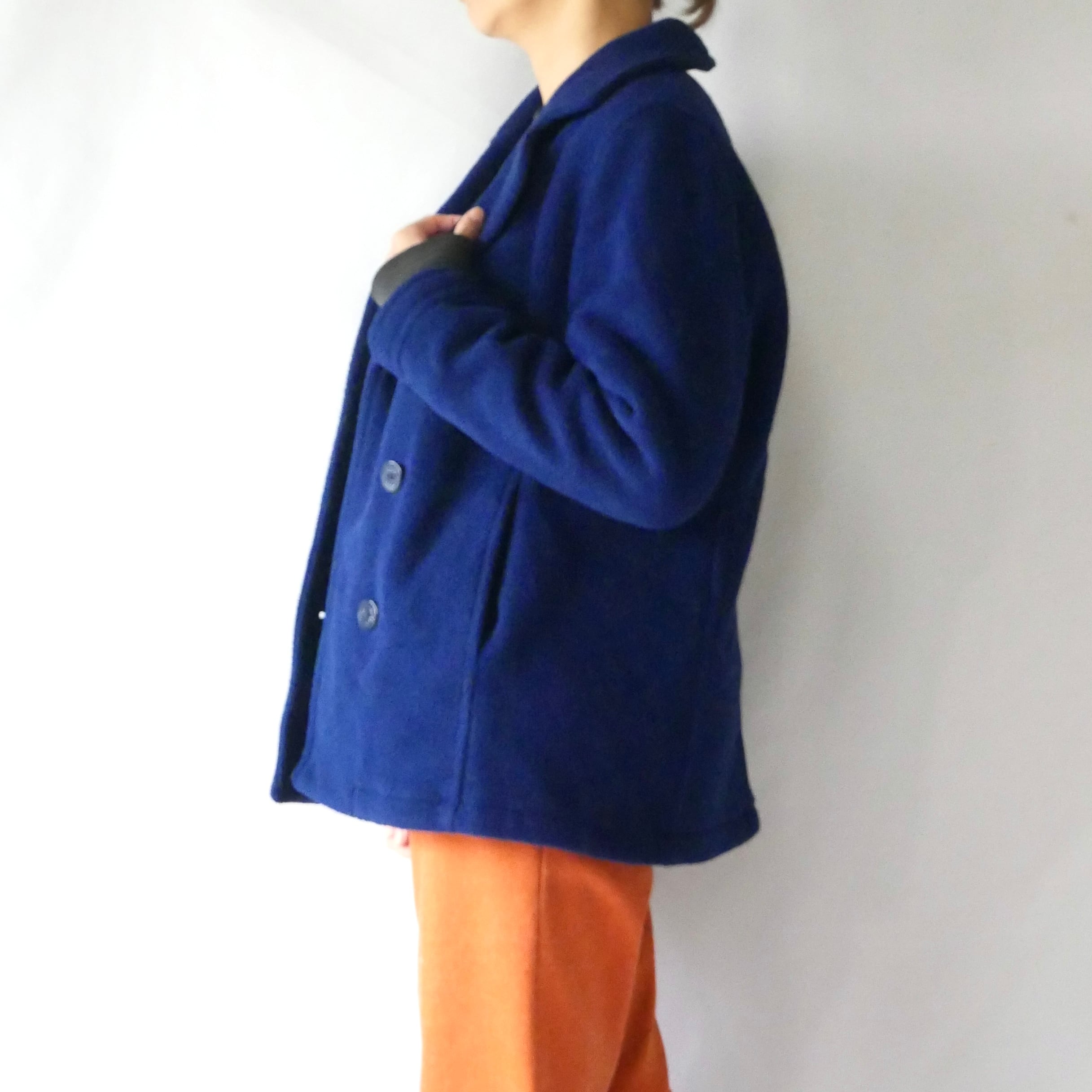 90s madeinUSA L.L.Bean fleece P-coat 90年代 ネイビー アメリカ製