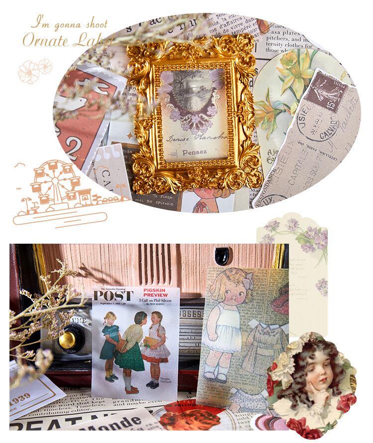 コラージュ素材セット ☆ ③ コーヒー染め風