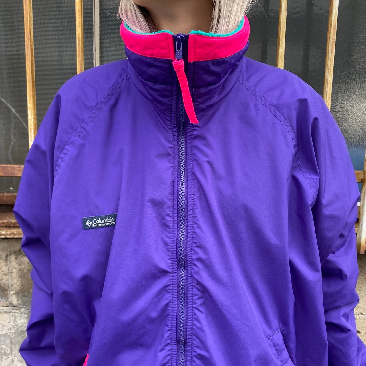 Columbia コロンビア ハイネック ナイロンジャケット フリースライナー