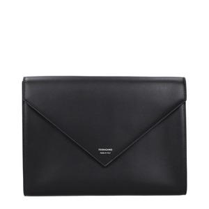 FERRAGAMO フェラガモ メンズ クラッチバッグ レザー ブラック